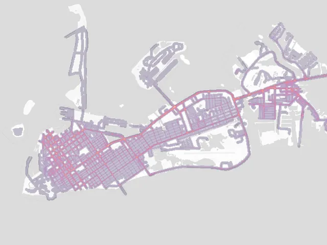 Gradient risk map of Key West, every street shaded by risk